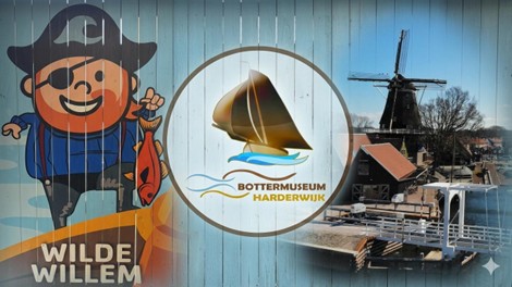 Wilde Willem en het logo van Bottermuseum Harderwijk
